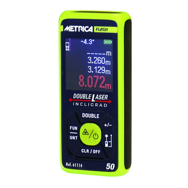 Imagen del producto MEDIDOR LASER DUAL 50MTS con inclinómetro