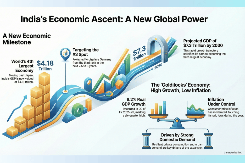 India Surpasses Japan as World’s Fourth-Largest Economy, Sets Sights on Germany