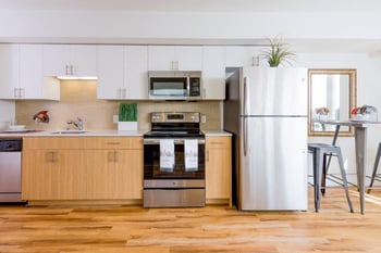 Modern kitchen with appliances and countertop
