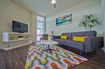 Interior view of a Larson Building Seattle apartment with modern finishes and ample natural light.
