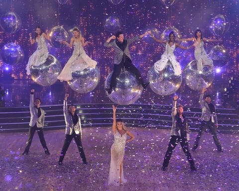 Andy Richter performing on Dancing with the Stars 20th Anniversary