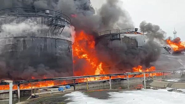 Flames engulf Temryuk port after Ukraine's failed drone strike Day 1401