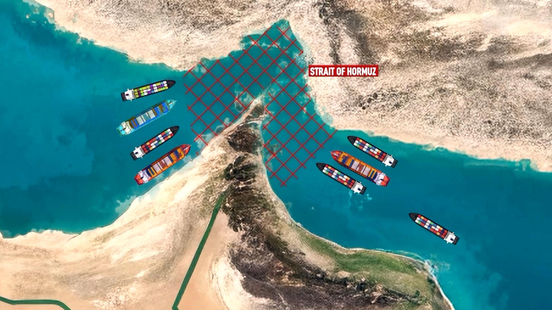 Oil tanker burning in Strait of Hormuz amid Israel Iran war