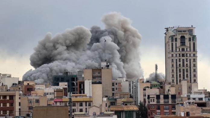 Smoke rises over Tehran after Israeli strikes during the Iran war