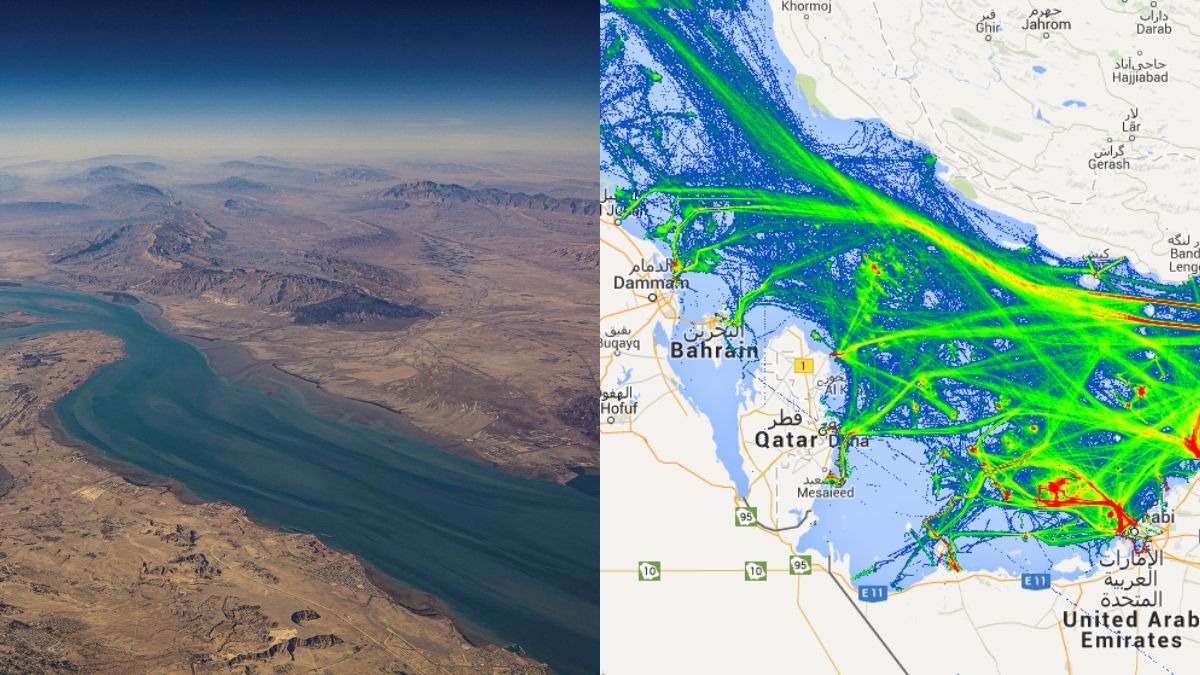 Strait of Hormuz Oil Shipping Route Oil tankers pass through the Strait of Hormuz, a key global energy shipping route