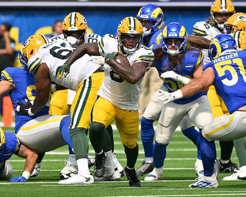Jordan Love and NFL schedule release 2026 graphics with Netflix and international games