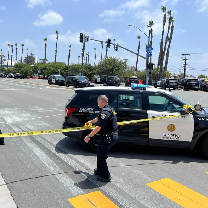 Police officers respond to shooting at Islamic Center of San Diego