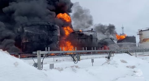 Fire erupts at Russia’s Astrakhan gas processing plant after Ukrainian drone attack