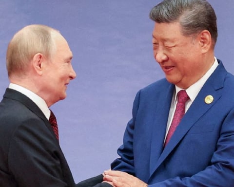Chinese President Xi Jinping and Russian President Vladimir Putin meet in Beijing in May 2026