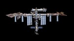 International Space Station photographed from SpaceX Crew Dragon Endeavour in orbit above Earth