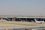 Aeroplanes parked on the tarmac at Ben Gurion International Airport near Tel Aviv, Israel