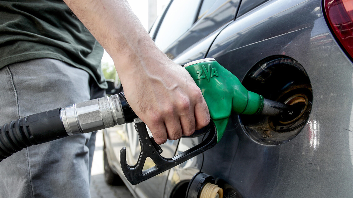 Italian fuel station pump showing diesel and petrol prices in June 2026