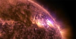 NASA Solar Dynamics Observatory image of a solar flare illustrating space weather threats StormWall aims to deflect