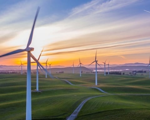 Wind turbines in the UK as Britain's net zero economy surpasses £105 billion in annual value