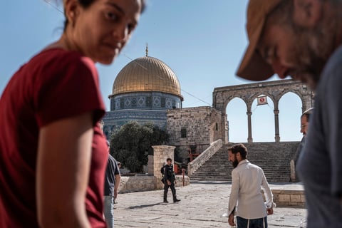 Israeli settlers storming Al-Aqsa Mosque compound with police escort on Tisha B'Av