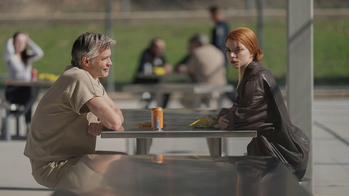 Anya Taylor-Joy and Timothy Olyphant in a scene from Lucky on Apple TV+