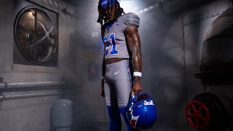 Buffalo Bills Nickel City alternate uniform royal blue metallic helmet unveiled for 2026 Highmark Stadium inaugural season