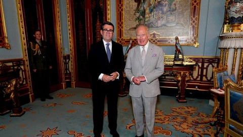Andy Burnham entering Downing Street as new UK Prime Minister