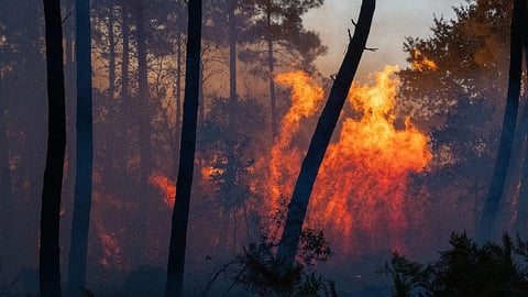 Firefighters battling wildfire in southern Europe July 2026