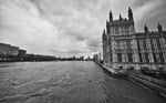 The Houses of Parliament and Palace of Westminster along the River Thames in London