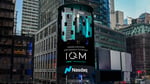 IQM Quantum Computers ticker IQMX displayed on Nasdaq Tower in Times Square New York