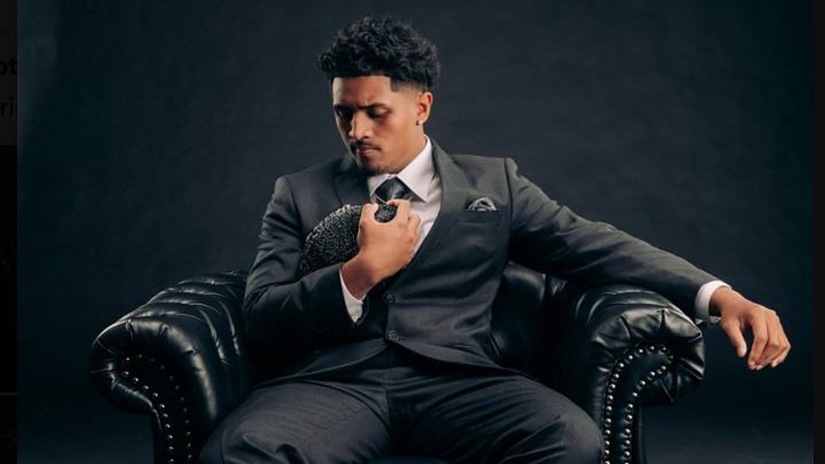 Jaron-Keawe Sagapolutele at the 2026 ACC Media Days representing the California Golden Bears football program