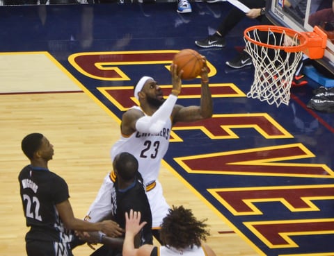 LeBron James during an NBA basketball game