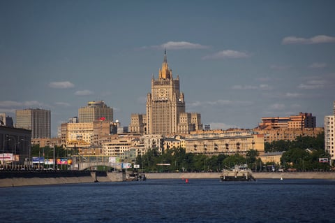 Russian Ministry of Foreign Affairs building in Moscow Russia