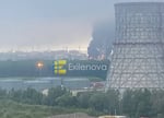 Black smoke rises from the St. Petersburg Oil Terminal after a Ukrainian drone strike on July 4, 2026