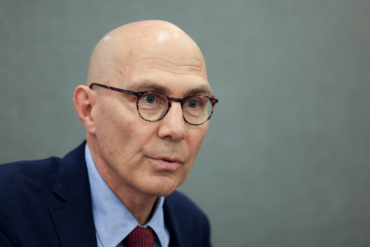 UN High Commissioner Volker Türk visits displaced Lebanese families in a shelter during his Lebanon visit July 27 2026