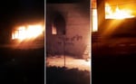 Burning mosque in Qusra village West Bank after Israeli settler attack July 2026