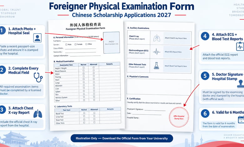 Foreigner Physical Examination Form for All Chinese Scholarships 2027 Full Process Explained