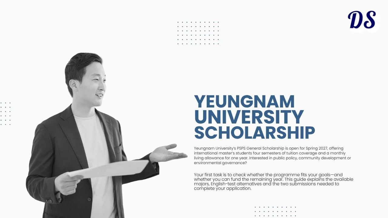 Yeungnam University Scholarship 2027 Opens in South Korea KRW 1 Million Monthly Allowance Available