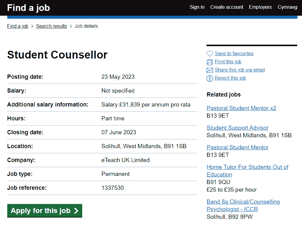 UK government Jobs
