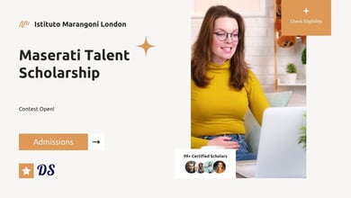 Maserati Talent Scholarship 2026 With Istituto Marangoni London Opens