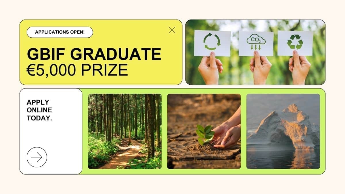 GBIF Graduate Researchers Award 2024 for €5,000 prizes