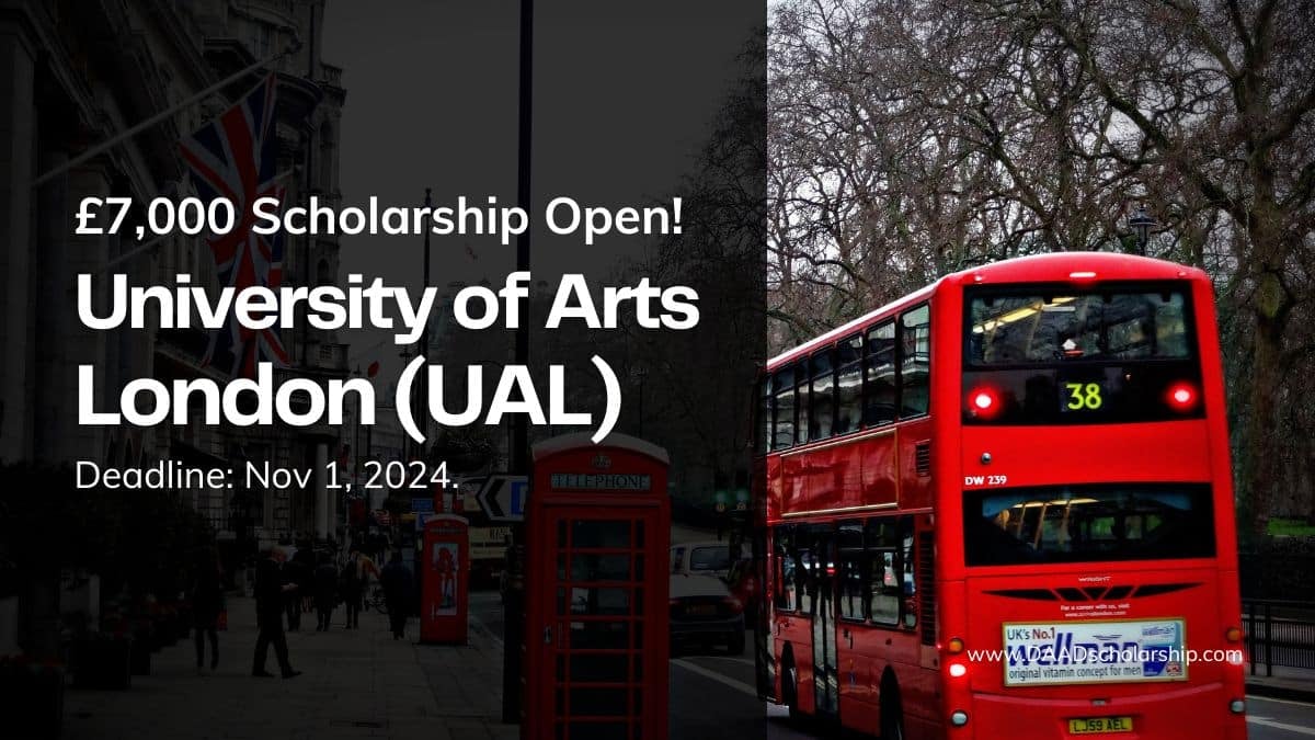 University of the Arts London (UAL) £7,000 Scholarship for January 2025 Intake