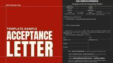 Acceptance Letter Sample Template for CSC Scholarship 2026