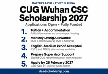 CSC Scholarships at China University of Geosciences Wuhan (CUGW) 2027 Application process