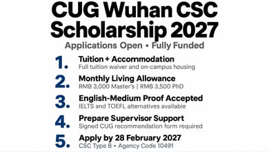 CSC Scholarships at China University of Geosciences Wuhan (CUGW) 2027 Application process