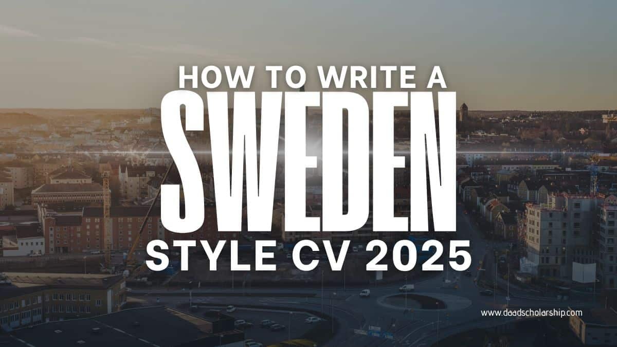 Sweden Style CV for 2025 Applications With Editable Template Outline