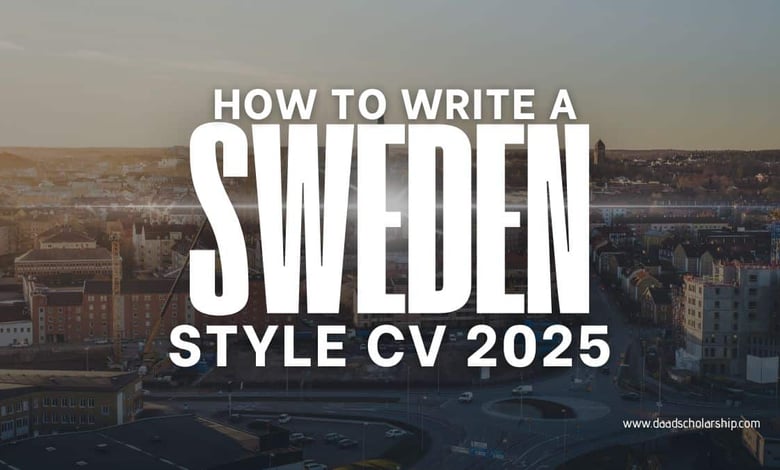 Sweden Style CV for 2025 Applications With Editable Template Outline