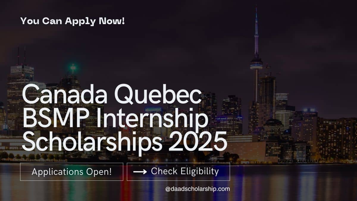 Canadian Scholarship for Internship in Quebec BSMP 2024