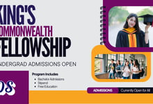 King’s Commonwealth Fellowship 2027 (KCFP) Undergraduate Admissions open