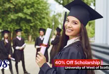 40% Off Scholarship Available at University of West of Scotland