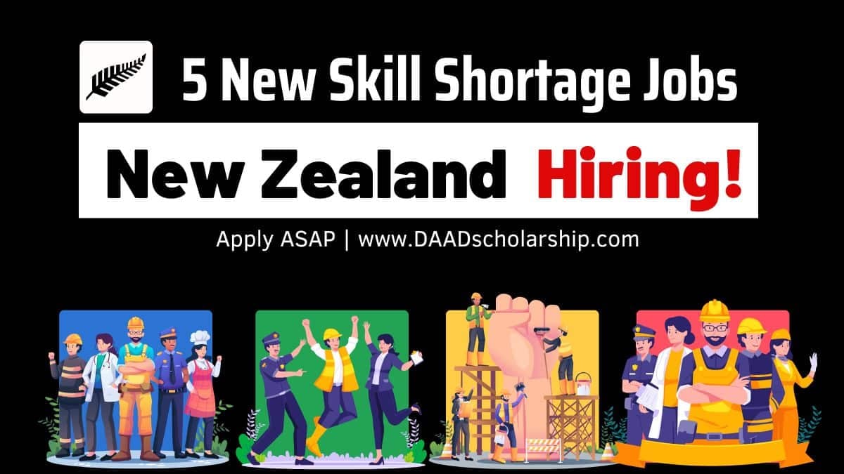 New Zealand Inviting Applications for 5 New Skill Shortage Opportunities in 2025
