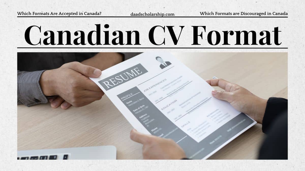 Canadian CV Format for Jobs, Scholarships, Internship Applications in 2024