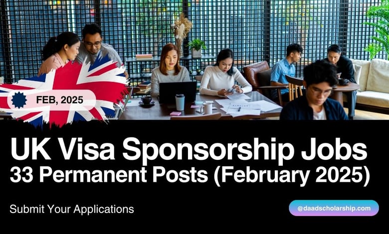 UK Government Announces 33 Permanent Visa Sponsorship Jobs in Derbyshire for February 2025