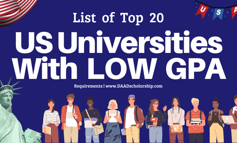 US Universities With LOW GPA Requirement for Admissions in 2024