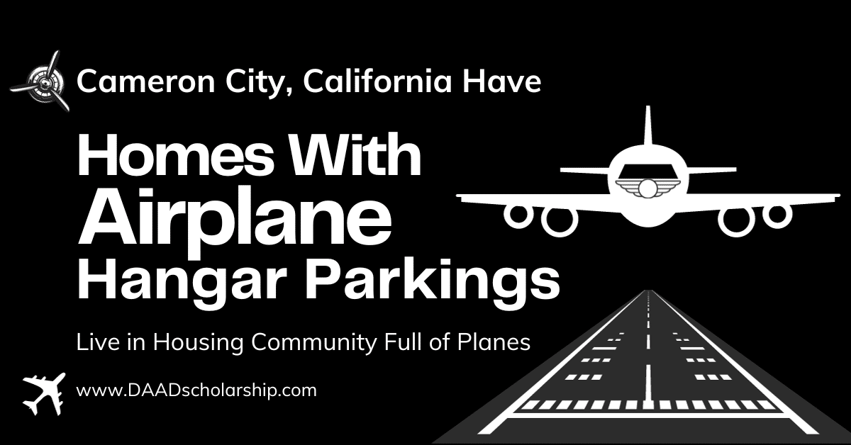 Get a House in USA With Airplane hangar Parking Space With Common Runway